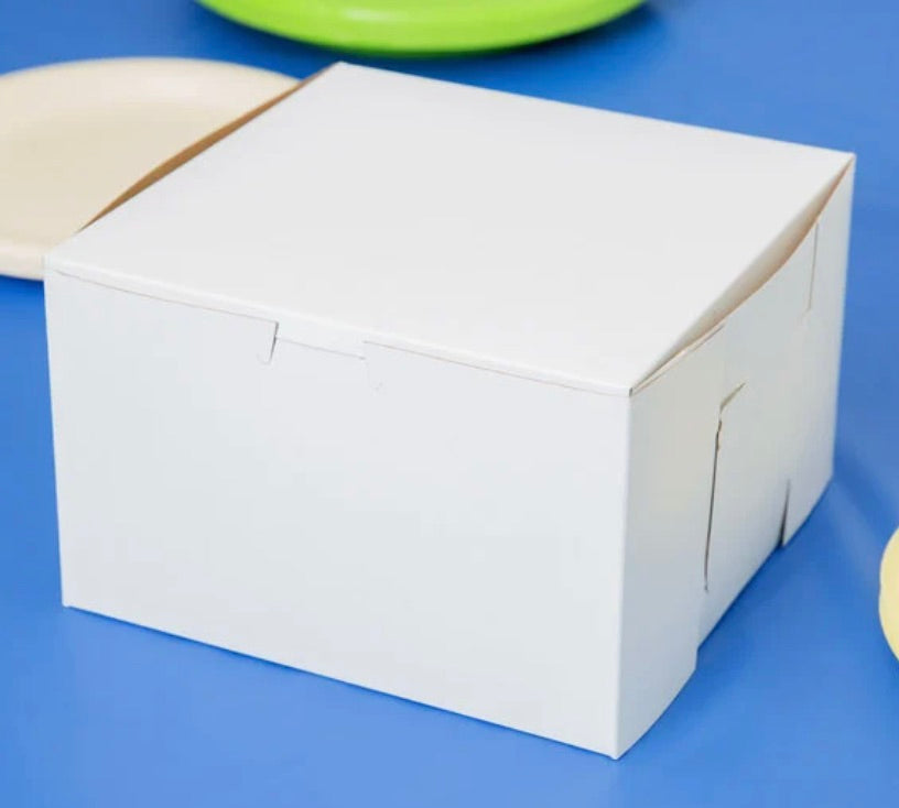 8" x 8" x 5" White Cake/Bakery Box - 10/Pk