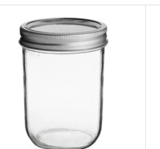 16 oz Wide Mouth Mason Jar with Silver Metal Lid and Band - 2/Pk