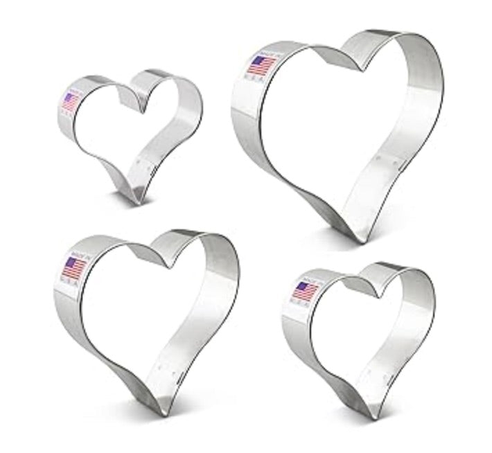 4pc Teardrop Heart Cookie Cutter Set