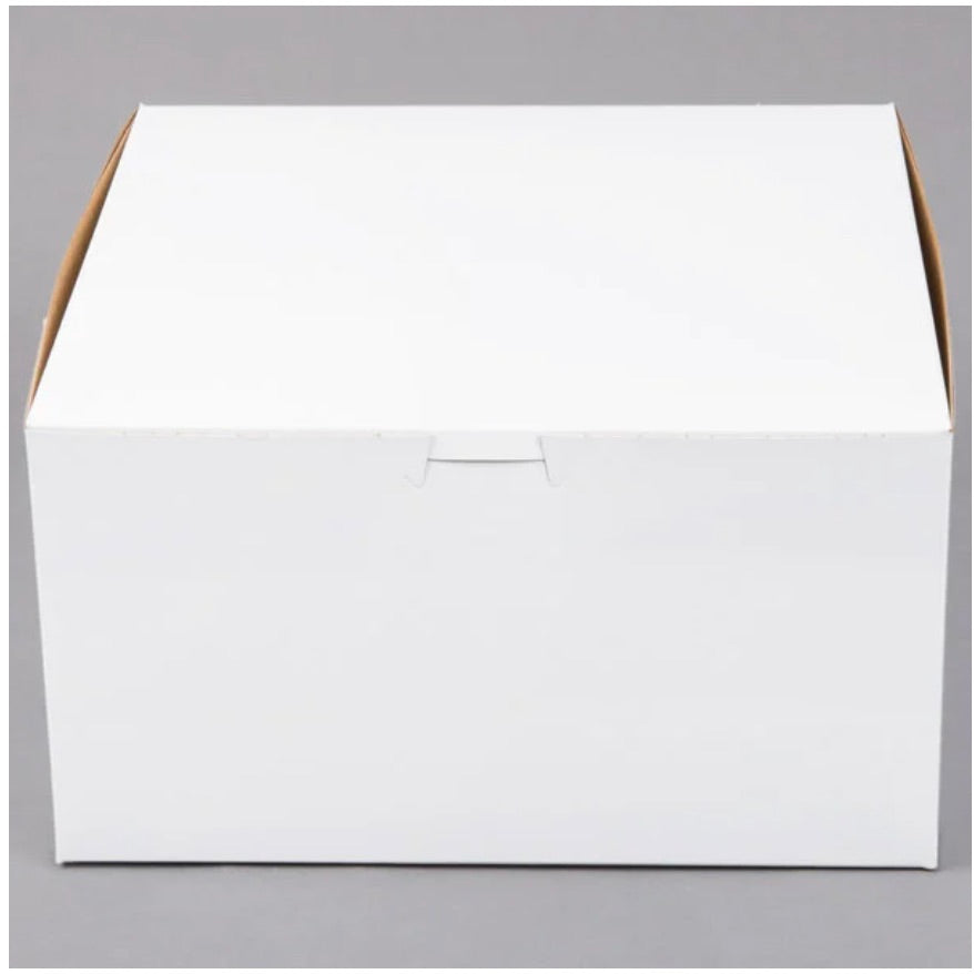 10" x 10" x 5" White Cake/Bakery Box - 10/Pk