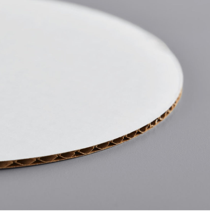 10" White Corrugated Grease-Resistant Cake Circle