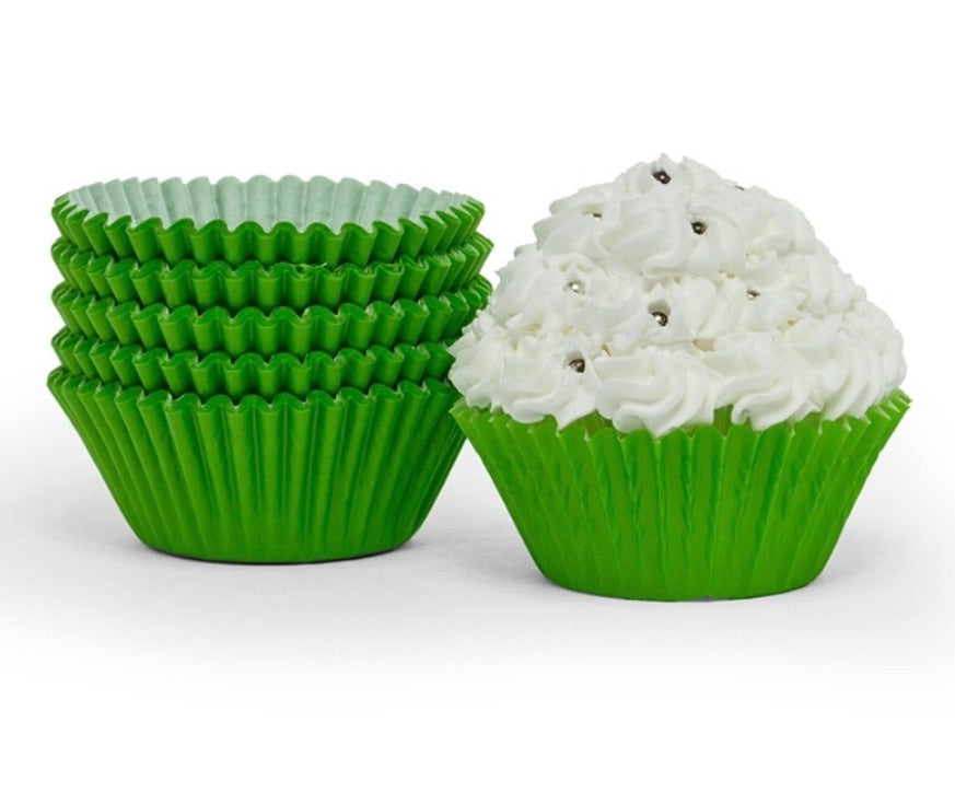 Green Grease-Proof Cupcake Baking Cups-100 Count