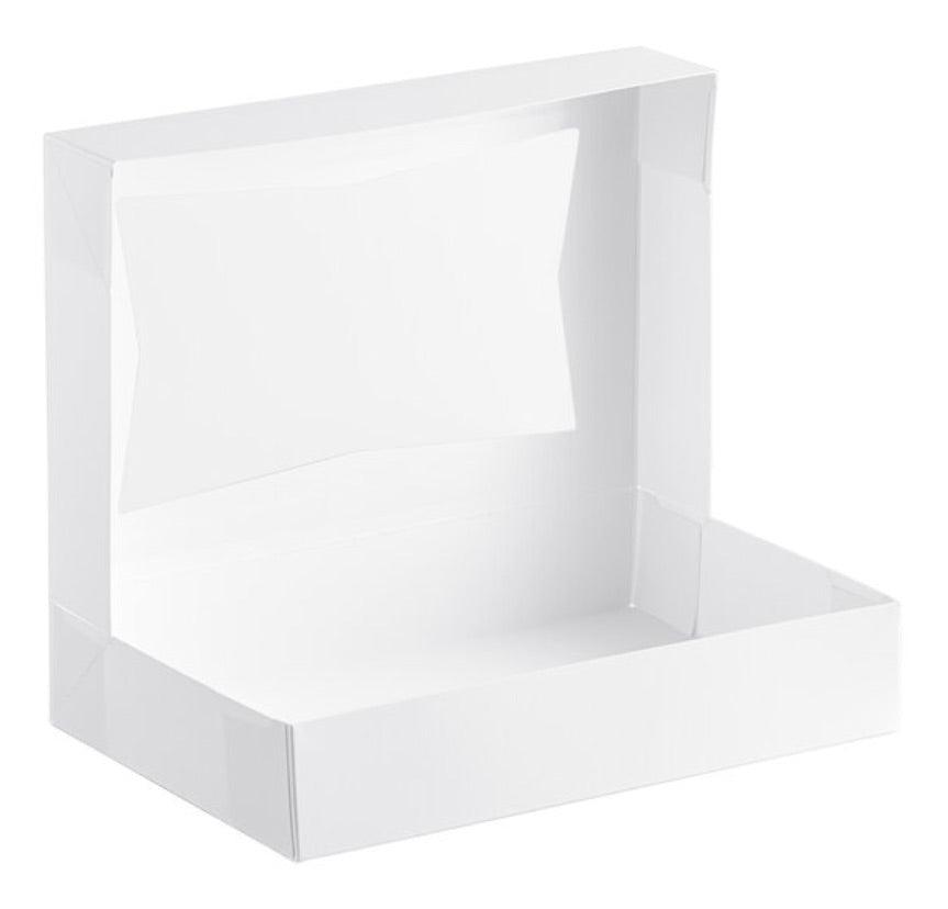 White Auto-Popup Window Donut / Bakery Box - 10/Pack  12" x 8" x 2 1/4"