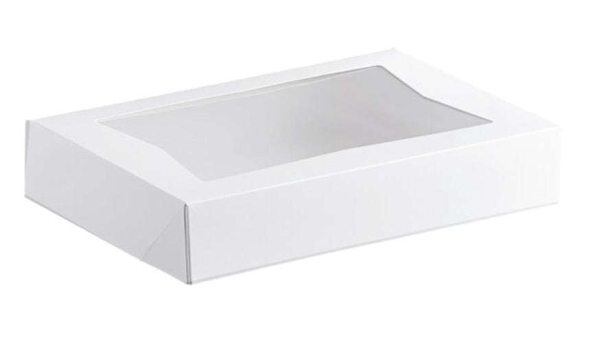 White Auto-Popup Window Donut / Bakery Box - 10/Pack  12" x 8" x 2 1/4"