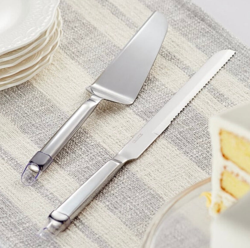 2-Piece Stainless Steel Handle Cake Serving Utensils Set