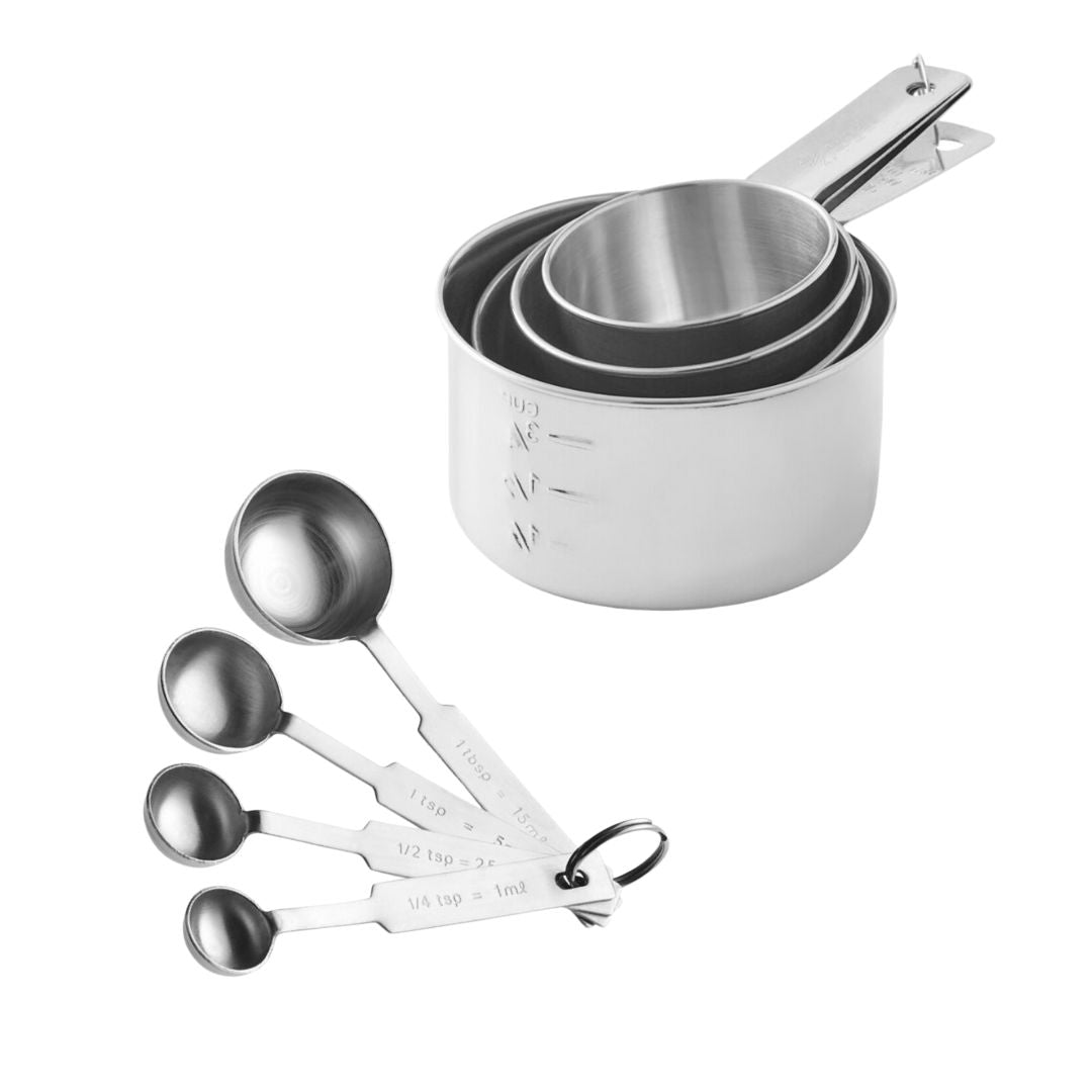 Stainless Steel Measuring Cup and Spoon Set